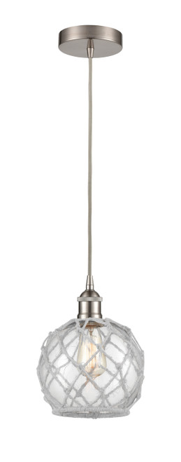manufacturer_finish:Brushed Satin Nickel|manufacturer_glass:Clear Farmhouse Glass with White Rope|light_output:600.00lm|color_temperature:2700K|cri:82
