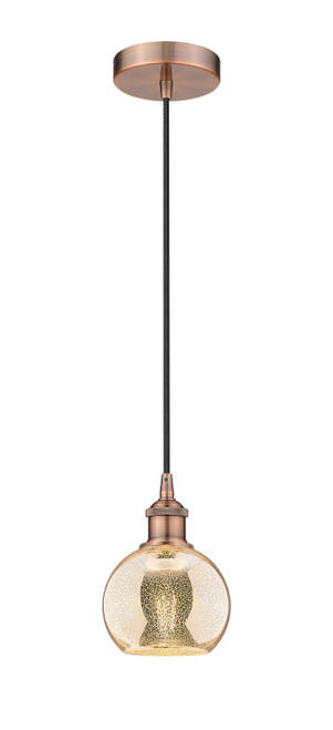Innovations - 616-1P-AC-G128-6 - One Light Mini Pendant - Edison - Antique Copper