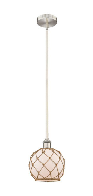 manufacturer_finish:Brushed Satin Nickel|manufacturer_glass:White Farmhouse Glass with Brown Rope|light_output:220.00lm|color_temperature:2200K|cri:99