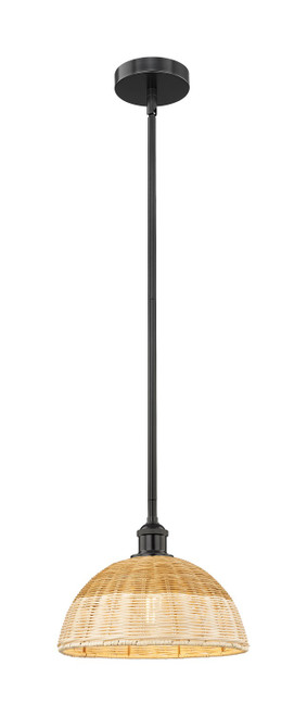 Innovations - 616-1S-BK-NBD2-12-NAT - One Light Mini Pendant - Edison - Matte Black