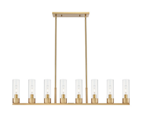 Innovations - 617-8I-BB-G617-8CL - Eight Light Linear Pendant - Downtown Urban - Brushed Brass