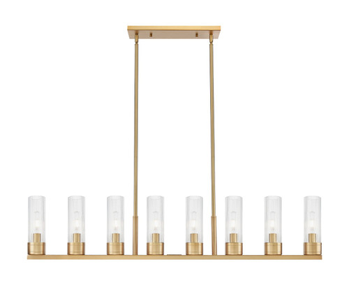 Innovations - 617-8I-BB-G617-8SCL - Eight Light Linear Pendant - Downtown Urban - Brushed Brass