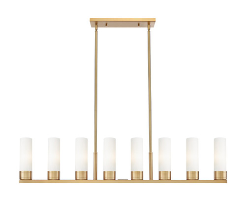 Innovations - 617-8I-BB-G617-8SWH - Eight Light Linear Pendant - Downtown Urban - Brushed Brass