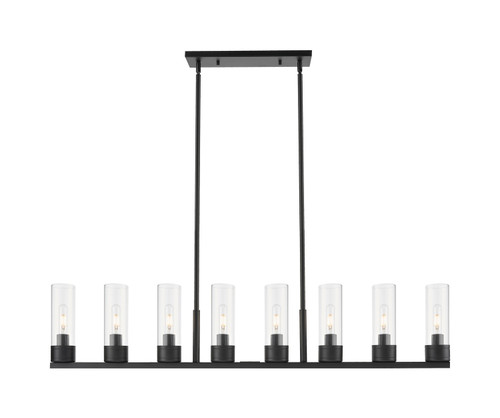 Innovations - 617-8I-BK-G617-8CL - Eight Light Linear Pendant - Downtown Urban - Matte Black
