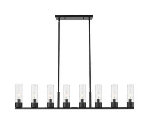 Innovations - 617-8I-BK-G617-8DE - Eight Light Linear Pendant - Downtown Urban - Matte Black