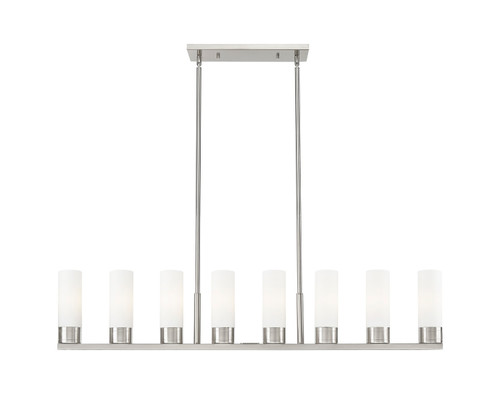 Innovations - 617-8I-SN-G617-8WH - Eight Light Linear Pendant - Downtown Urban - Satin Nickel