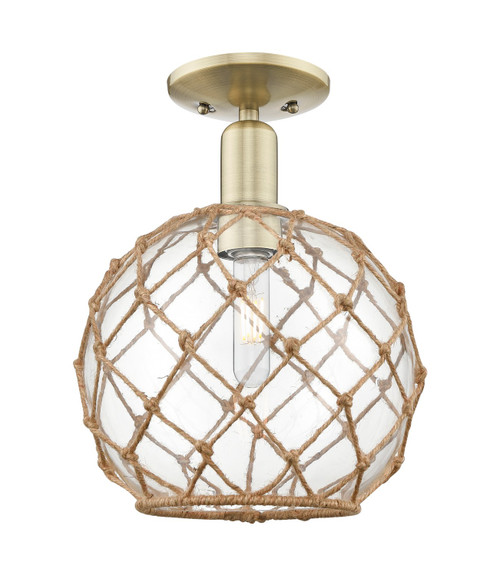 Innovations - 716-1C-AB-G122-10RB - One Light Semi-Flush Mount - Arcadia - Antique Brass