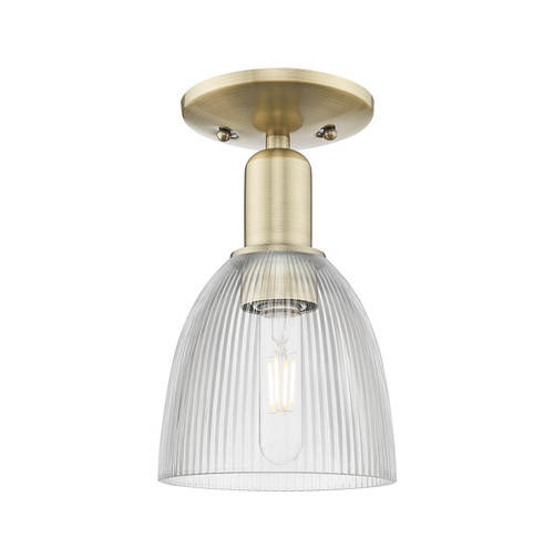 Innovations - 716-1C-AB-G382 - One Light Semi-Flush Mount - Arcadia - Antique Brass