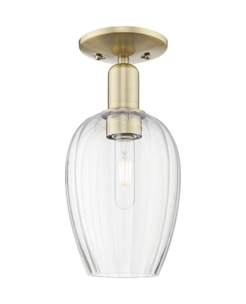 Innovations - 716-1C-AB-G457-6CL - One Light Semi-Flush Mount - Arcadia - Antique Brass