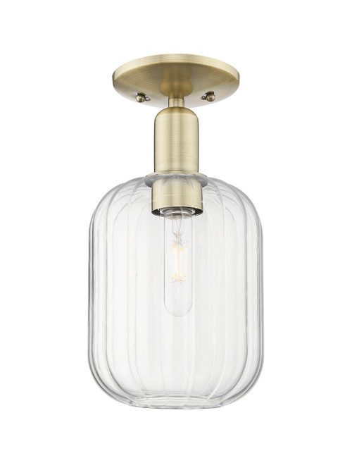 Innovations - 716-1C-AB-G460-7CL - One Light Semi-Flush Mount - Arcadia - Antique Brass