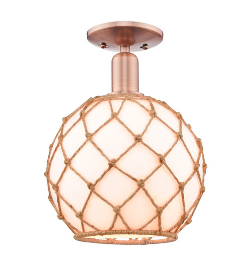 Innovations - 716-1C-AC-G121-10RB - One Light Semi-Flush Mount - Arcadia - Antique Copper