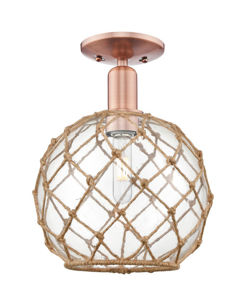 Innovations - 716-1C-AC-G122-10RB - One Light Semi-Flush Mount - Arcadia - Antique Copper