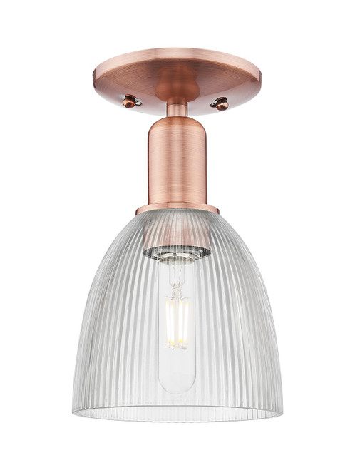 Innovations - 716-1C-AC-G382 - One Light Semi-Flush Mount - Arcadia - Antique Copper