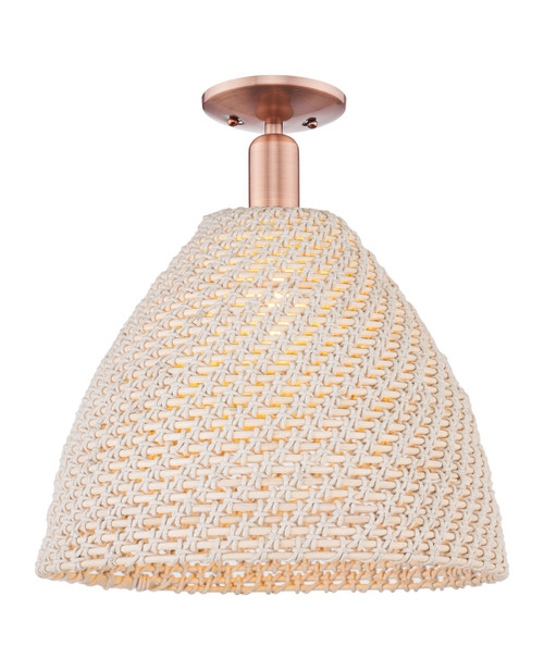 Innovations - 716-1C-AC-NBD-16-NAT - One Light Semi-Flush Mount - Arcadia - Antique Copper