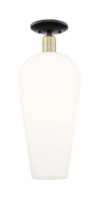 Innovations - 716-1C-BAB-G456-8WH - One Light Semi-Flush Mount - Arcadia - Black Antique Brass