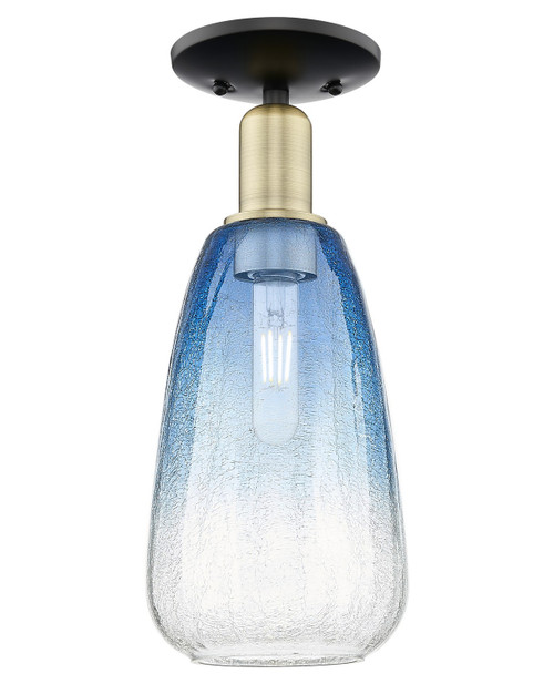 Innovations - 716-1C-BAB-G480-6SB - One Light Semi-Flush Mount - Arcadia - Black Antique Brass