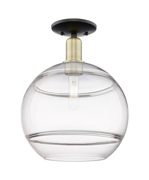 Innovations - 716-1C-BAB-G556-12CL - One Light Semi-Flush Mount - Arcadia - Black Antique Brass