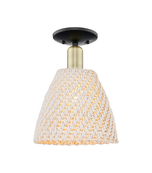 Innovations - 716-1C-BAB-NBD-9-NAT - One Light Semi-Flush Mount - Arcadia - Black Antique Brass