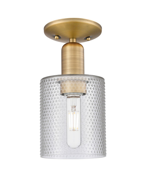 Innovations - 716-1C-BB-G112 - One Light Semi-Flush Mount - Arcadia - Brushed Brass