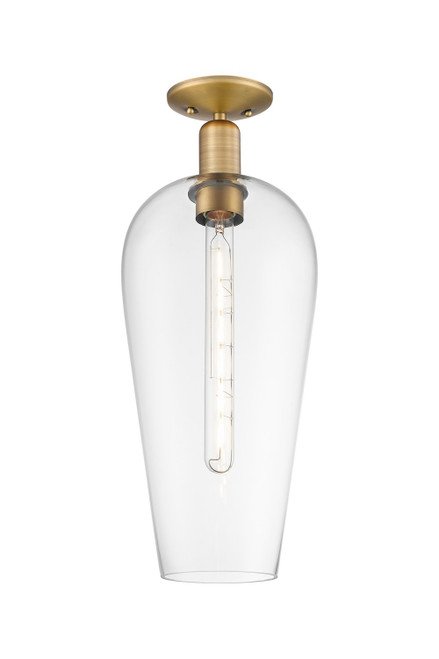 Innovations - 716-1C-BB-G456-8CL - One Light Semi-Flush Mount - Arcadia - Brushed Brass