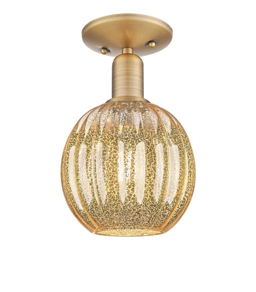 Innovations - 716-1C-BB-G458-7ME - One Light Semi-Flush Mount - Arcadia - Brushed Brass