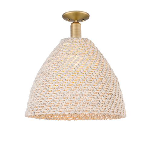 Innovations - 716-1C-BB-NBD-16-NAT - One Light Semi-Flush Mount - Arcadia - Brushed Brass