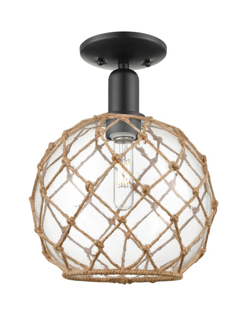 Innovations - 716-1C-BK-G122-10RB - One Light Semi-Flush Mount - Arcadia - Matte Black