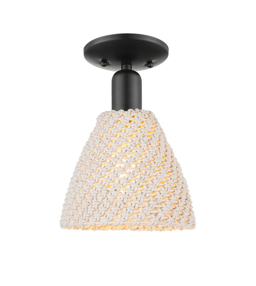 Innovations - 716-1C-BK-NBD-75-NAT - One Light Semi-Flush Mount - Arcadia - Matte Black