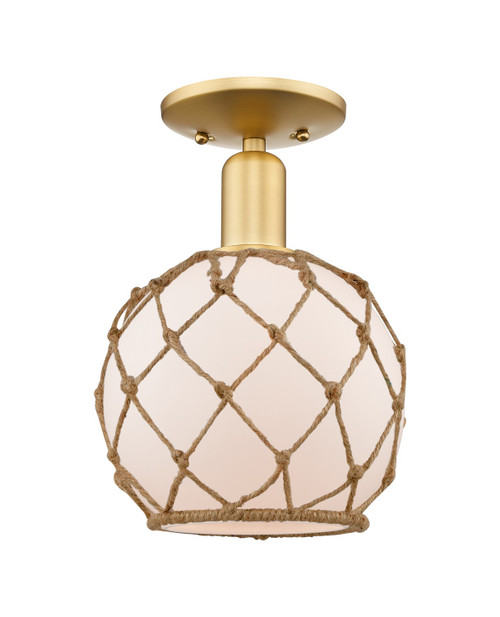 Innovations - 716-1C-SG-G121-8RB - One Light Semi-Flush Mount - Arcadia - Satin Gold