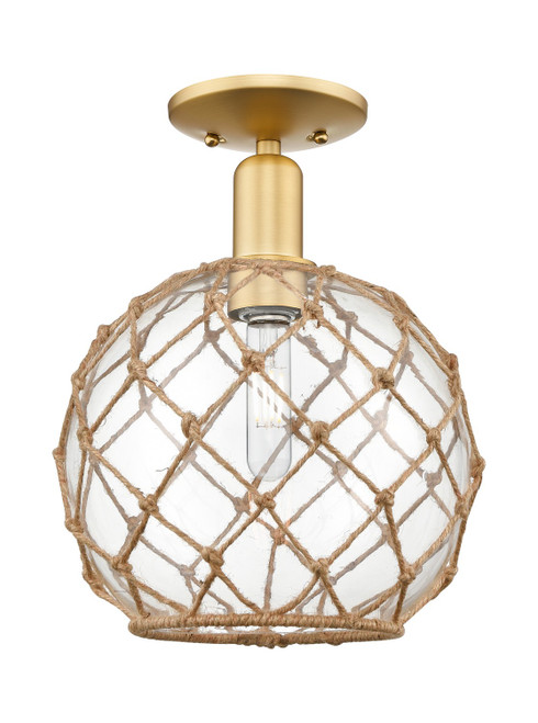 Innovations - 716-1C-SG-G122-10RB - One Light Semi-Flush Mount - Arcadia - Satin Gold