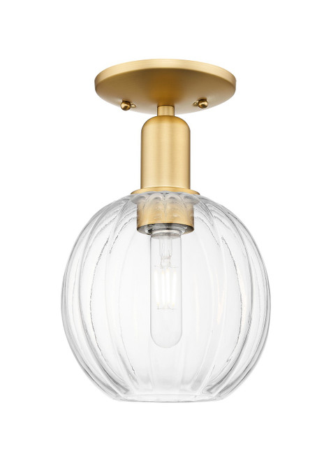 Innovations - 716-1C-SG-G458-7CL - One Light Semi-Flush Mount - Arcadia - Satin Gold