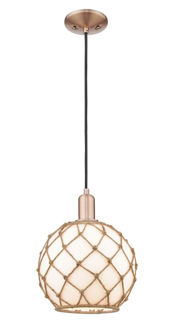 Innovations - 716-1P-AC-G121-10RB - One Light Mini Pendant - Arcadia - Antique Copper