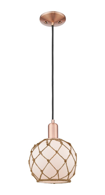 Innovations - 716-1P-AC-G121-8RB - One Light Mini Pendant - Arcadia - Antique Copper