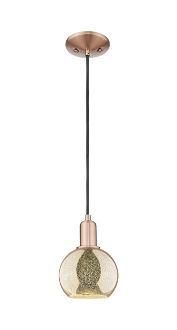 Innovations - 716-1P-AC-G128-6 - One Light Mini Pendant - Arcadia - Antique Copper