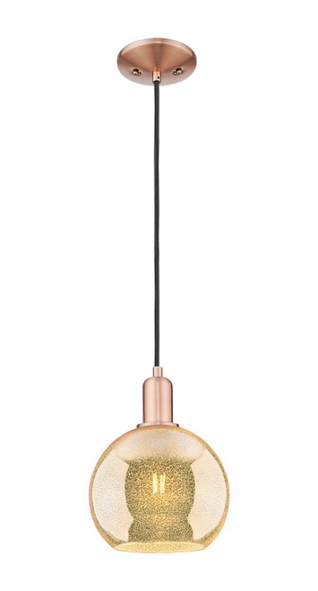 Innovations - 716-1P-AC-G128-8 - One Light Mini Pendant - Arcadia - Antique Copper