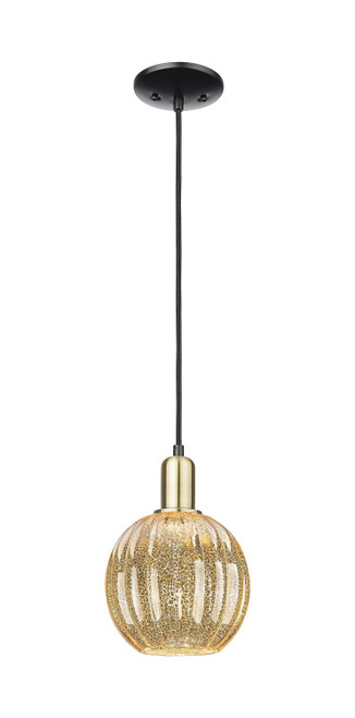 Innovations - 716-1P-BAB-G458-7ME - One Light Mini Pendant - Arcadia - Black Antique Brass
