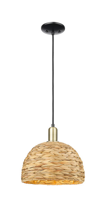 Innovations - 716-1P-BAB-RBD-12-NAT - One Light Mini Pendant - Arcadia - Black Antique Brass