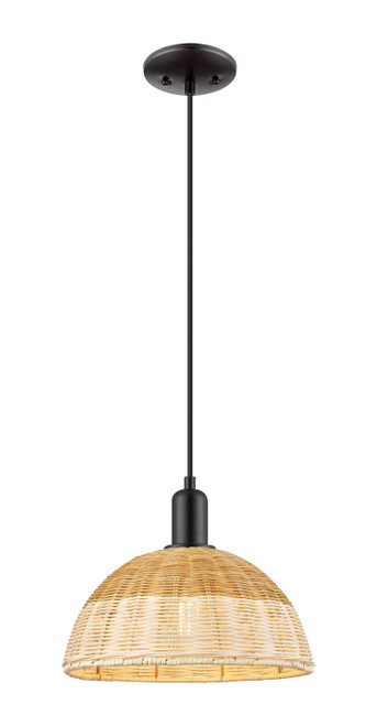 Innovations - 716-1P-BK-NBD2-12-NAT - One Light Mini Pendant - Arcadia - Matte Black