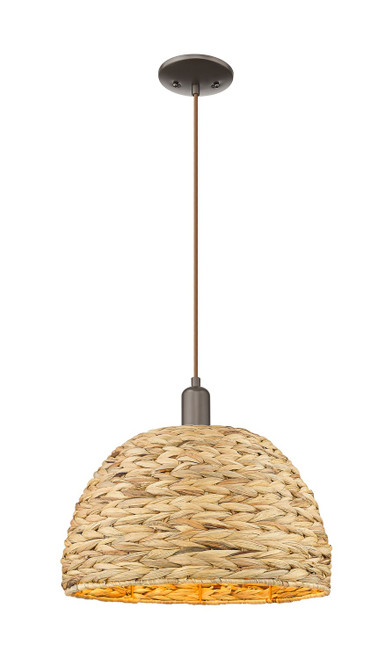 Innovations - 716-1P-OB-RBD-16-NAT - One Light Mini Pendant - Arcadia - Oil Rubbed Bronze