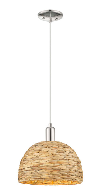 Innovations - 716-1P-PN-RBD-12-NAT - One Light Mini Pendant - Arcadia - Polished Nickel