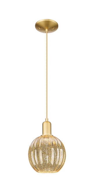 Innovations - 716-1P-SG-G458-7ME - One Light Mini Pendant - Arcadia - Satin Gold