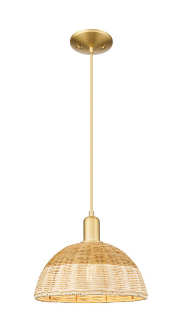 Innovations - 716-1P-SG-NBD2-12-NAT - One Light Mini Pendant - Arcadia - Satin Gold
