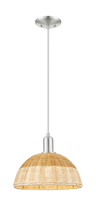 Innovations - 716-1P-SN-NBD2-12-NAT - One Light Mini Pendant - Arcadia - Brushed Satin Nickel