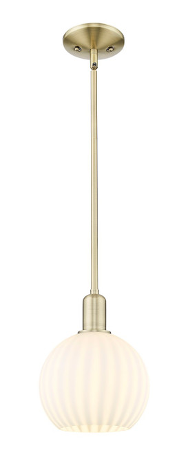Innovations - 716-1S-AB-G1217-8WV - One Light Mini Pendant - Arcadia - Antique Brass