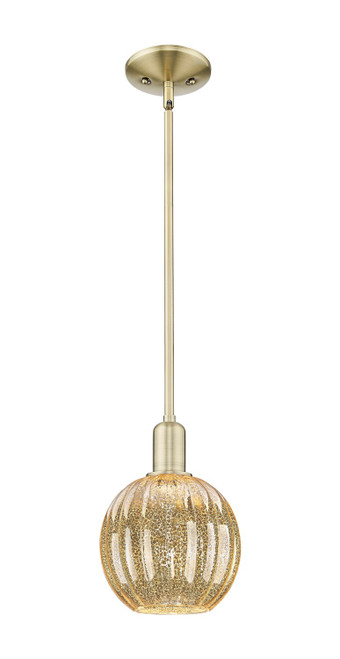 Innovations - 716-1S-AB-G458-7ME - One Light Mini Pendant - Arcadia - Antique Brass