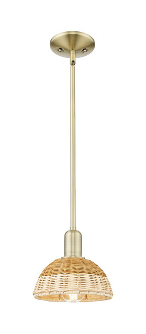 Innovations - 716-1S-AB-NBD2-75-NAT - One Light Mini Pendant - Arcadia - Antique Brass