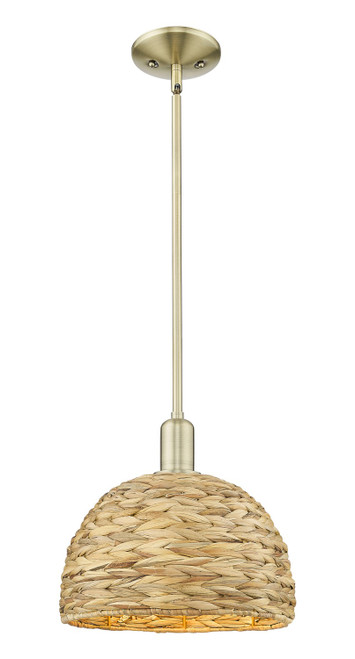 Innovations - 716-1S-AB-RBD-12-NAT - One Light Mini Pendant - Arcadia - Antique Brass
