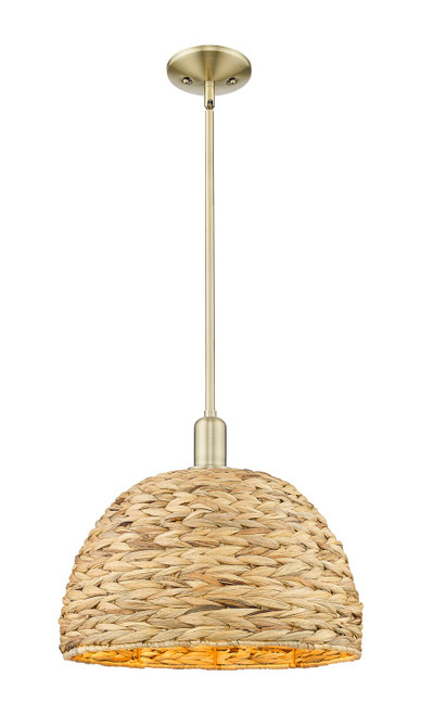 Innovations - 716-1S-AB-RBD-16-NAT - One Light Mini Pendant - Arcadia - Antique Brass