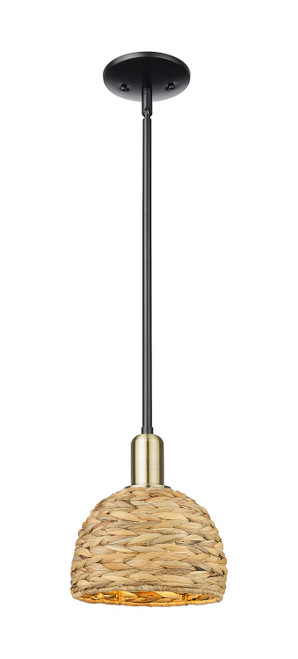Innovations - 716-1S-BAB-RBD-8-NAT - One Light Mini Pendant - Arcadia - Black Antique Brass