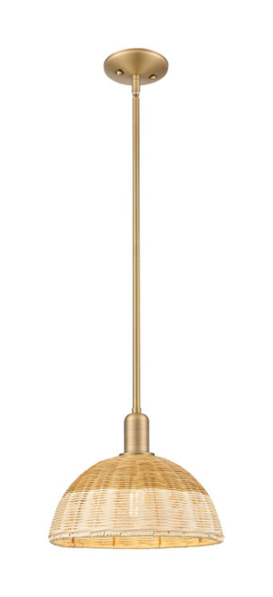 Innovations - 716-1S-BB-NBD2-12-NAT - One Light Mini Pendant - Arcadia - Brushed Brass